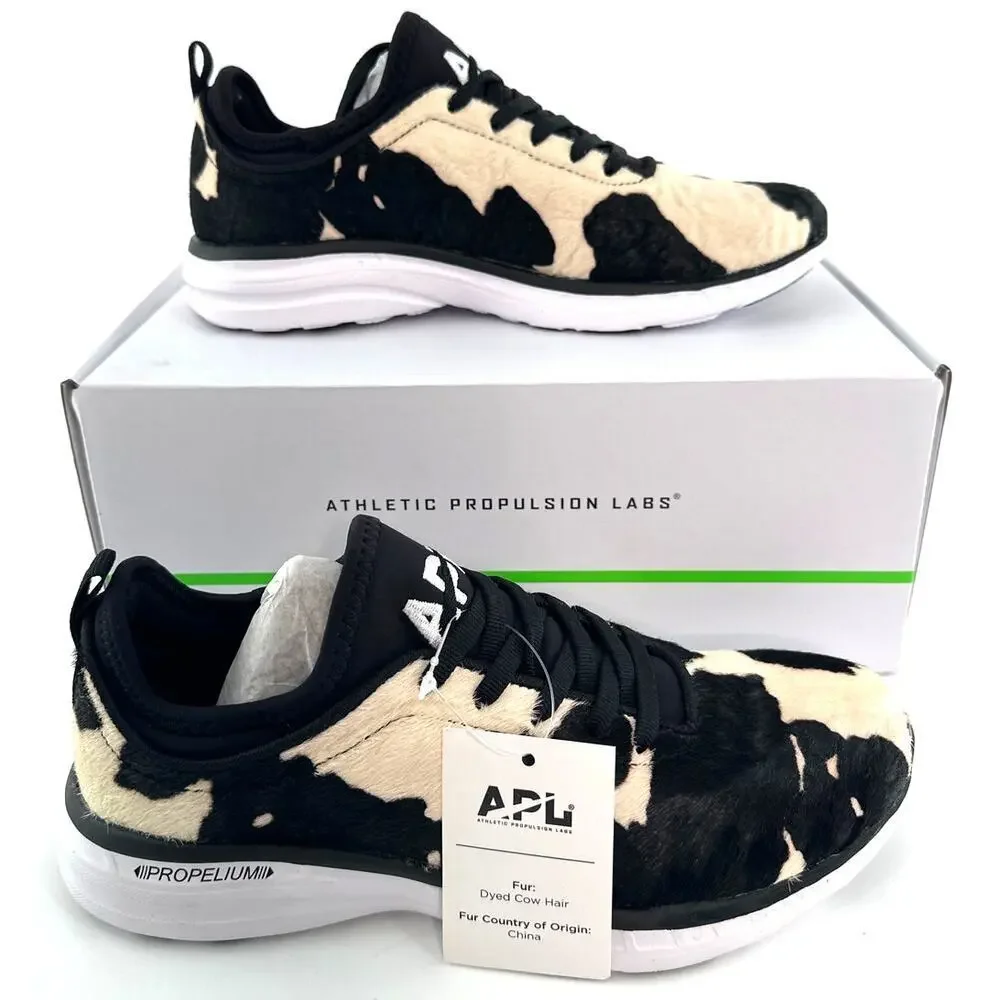 APL Women's Deep Brown White Cow Iconic Phantom Sneakers Size 6.5